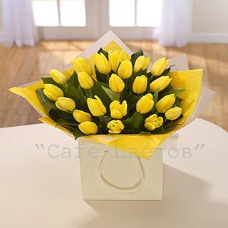 Тюльпаны в коробке ( Желтые)